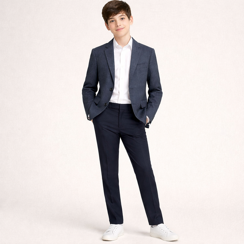 Nice Threads Boys Slim Fit Dark Blue Sports Jacket