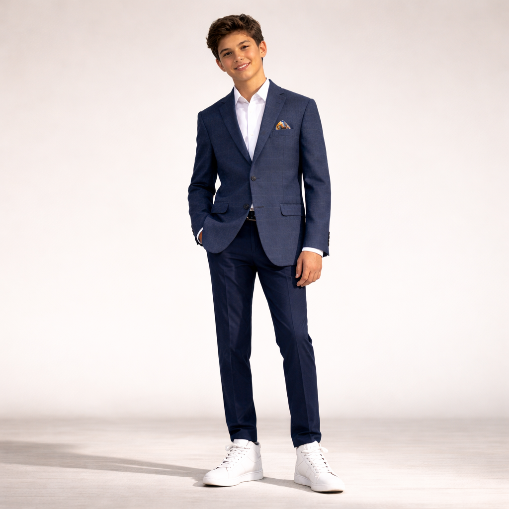 Nice Threads Boys Slim Fit Dark Blue Sports Jacket