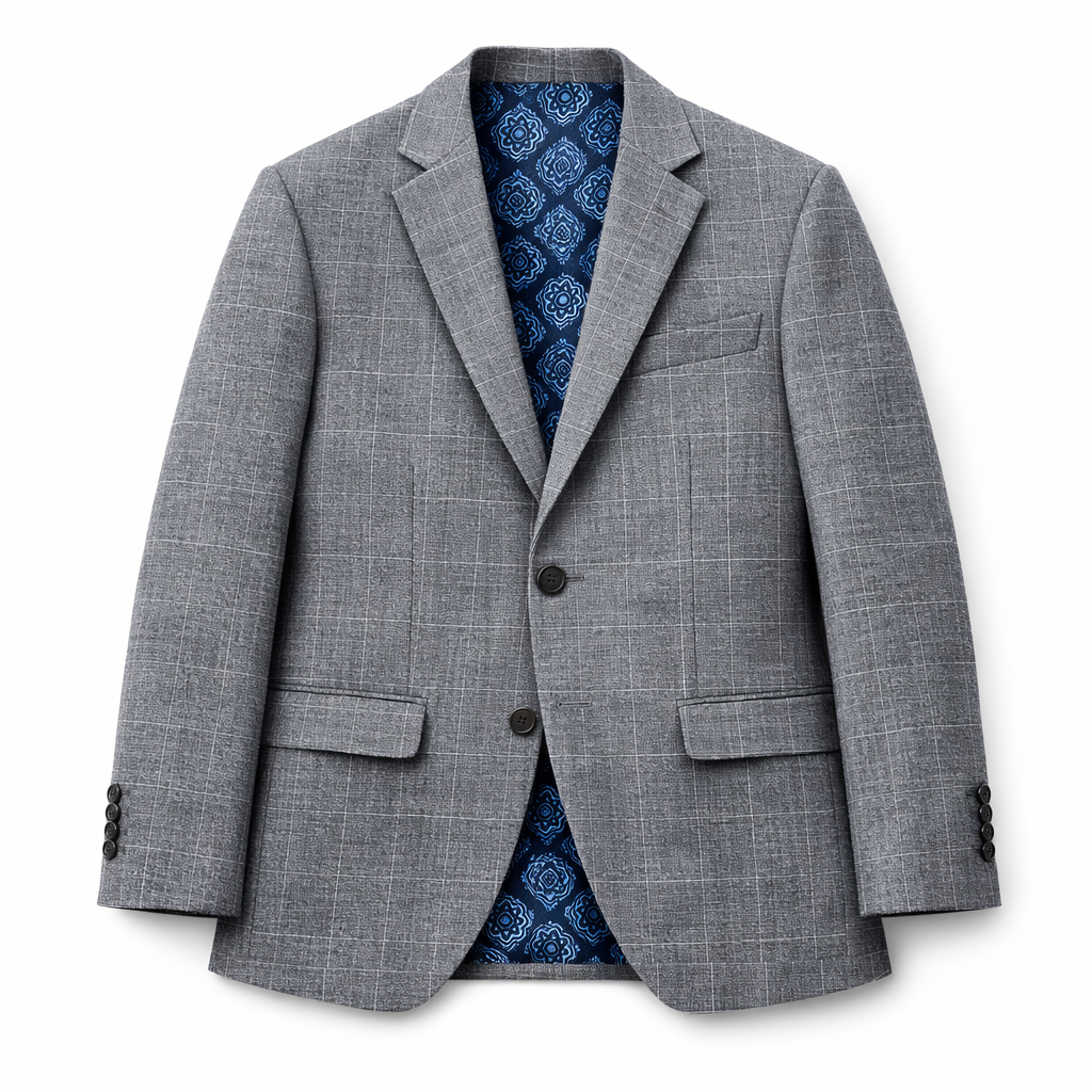 Nice Threads Boys Slim Fit Grey Sports Jacket