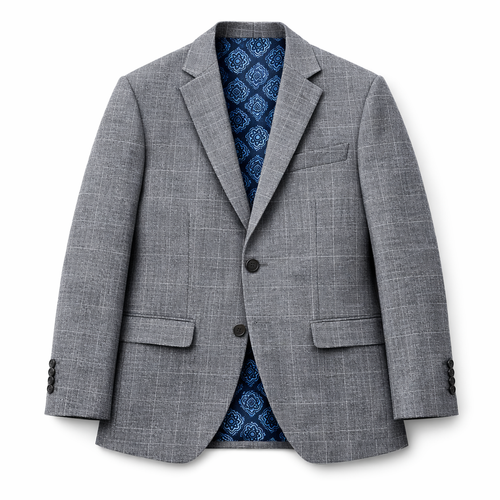 Nice Threads Boys Slim Fit Grey Sports Jacket